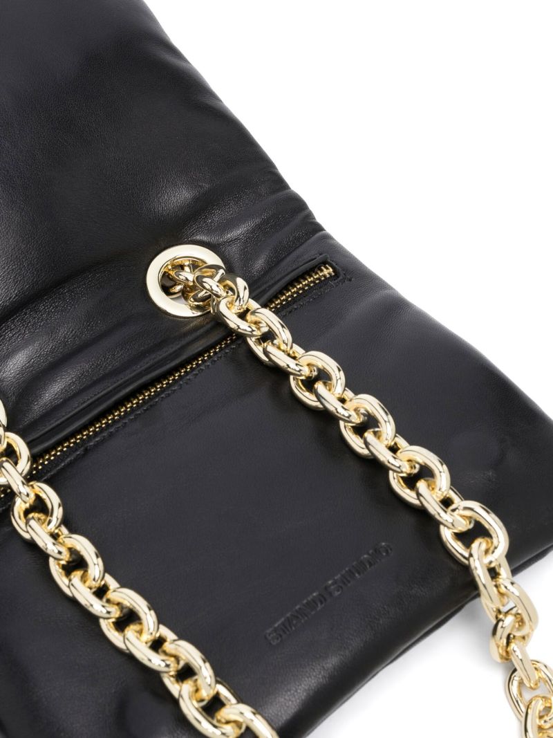Black Gigi Reversible Leather Shoulder Bag