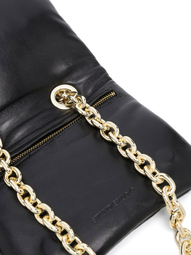 Black Gigi Reversible Leather Shoulder Bag