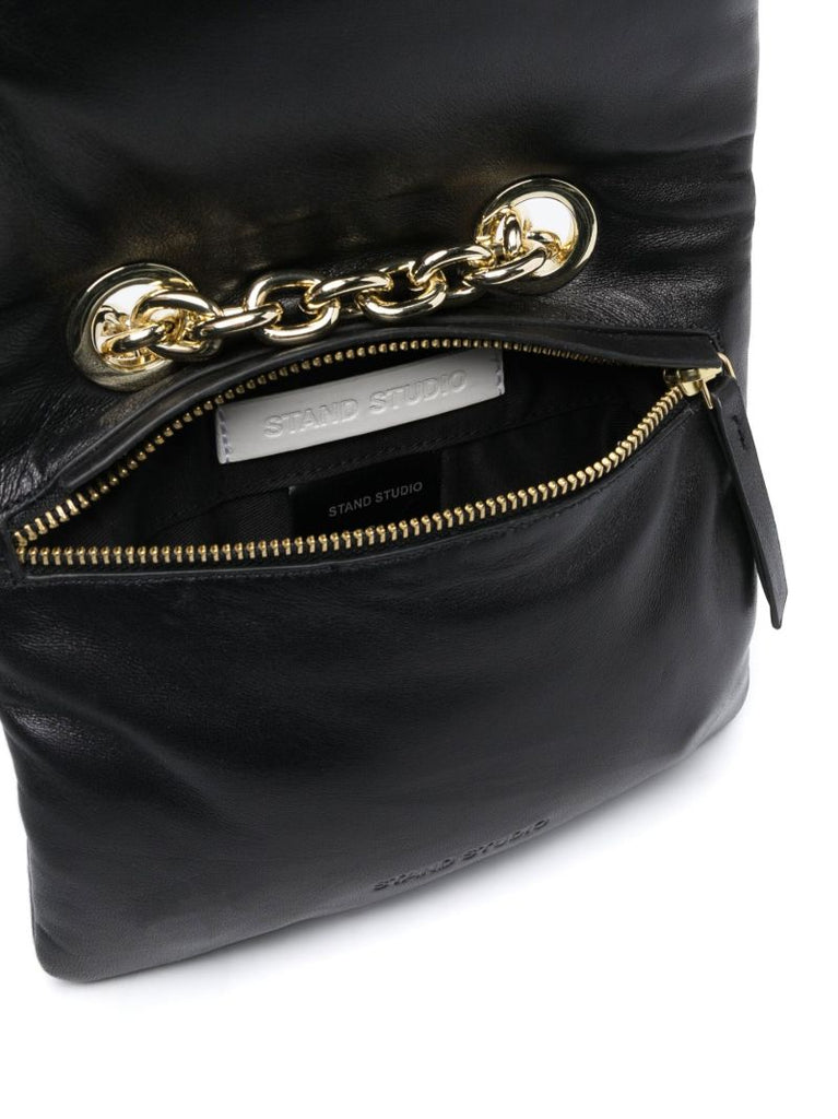 Black Gigi Reversible Leather Shoulder Bag