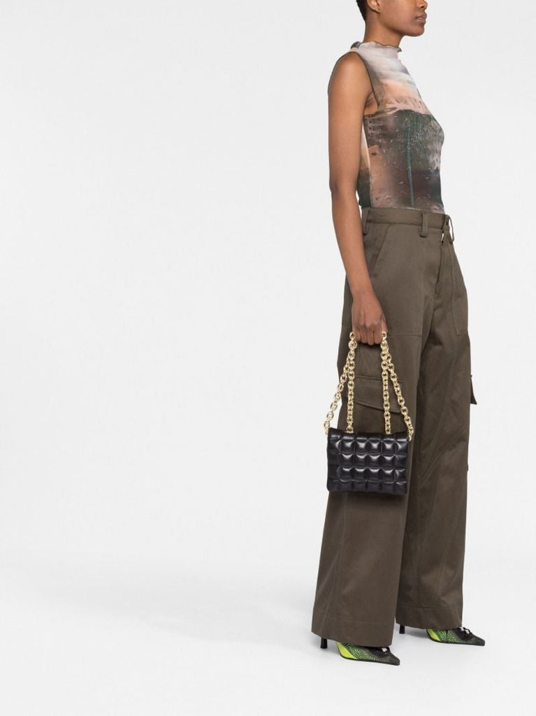 Black Gigi Reversible Leather Shoulder Bag