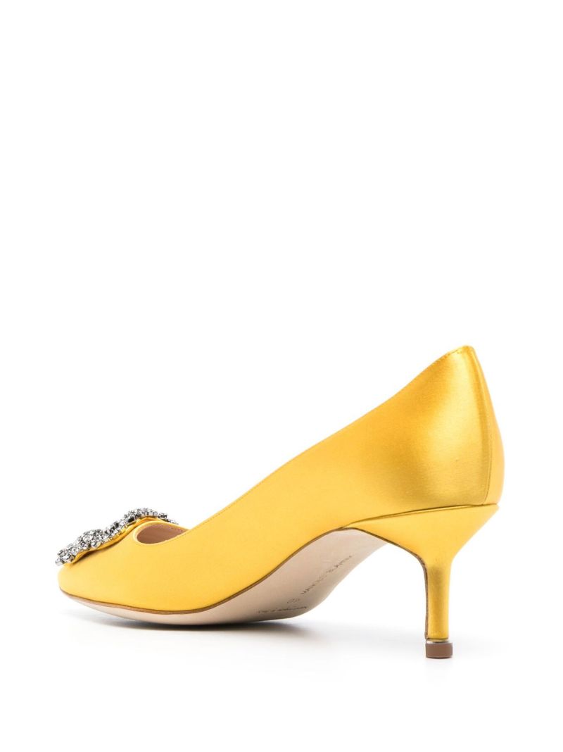 Yellow Hangisi 50 Crystal Satin Pumps