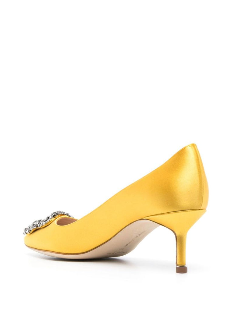 Yellow Hangisi 50 Crystal Satin Pumps