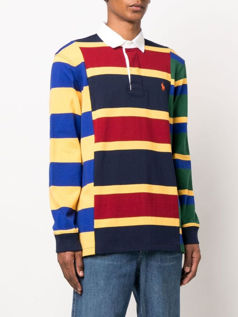 Red Striped Cotton Polo Shirt