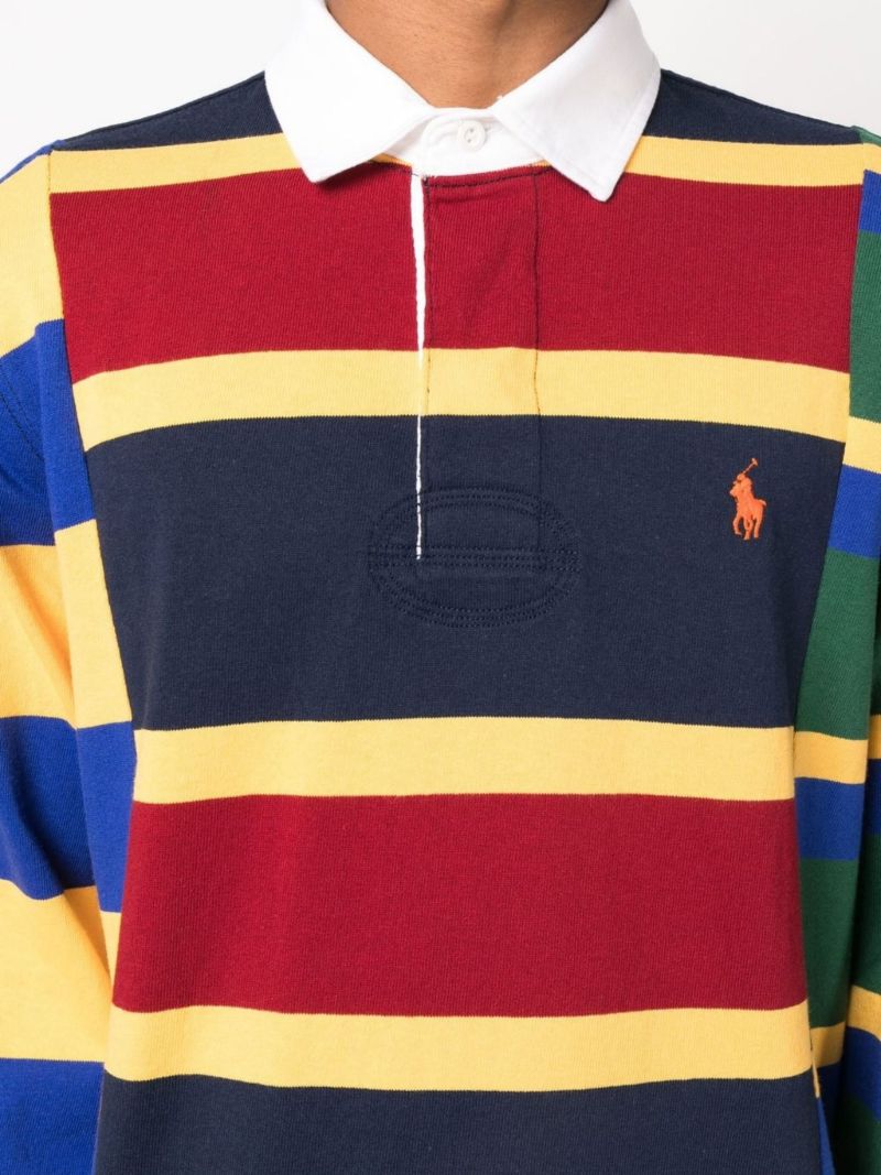 Red Striped Cotton Polo Shirt