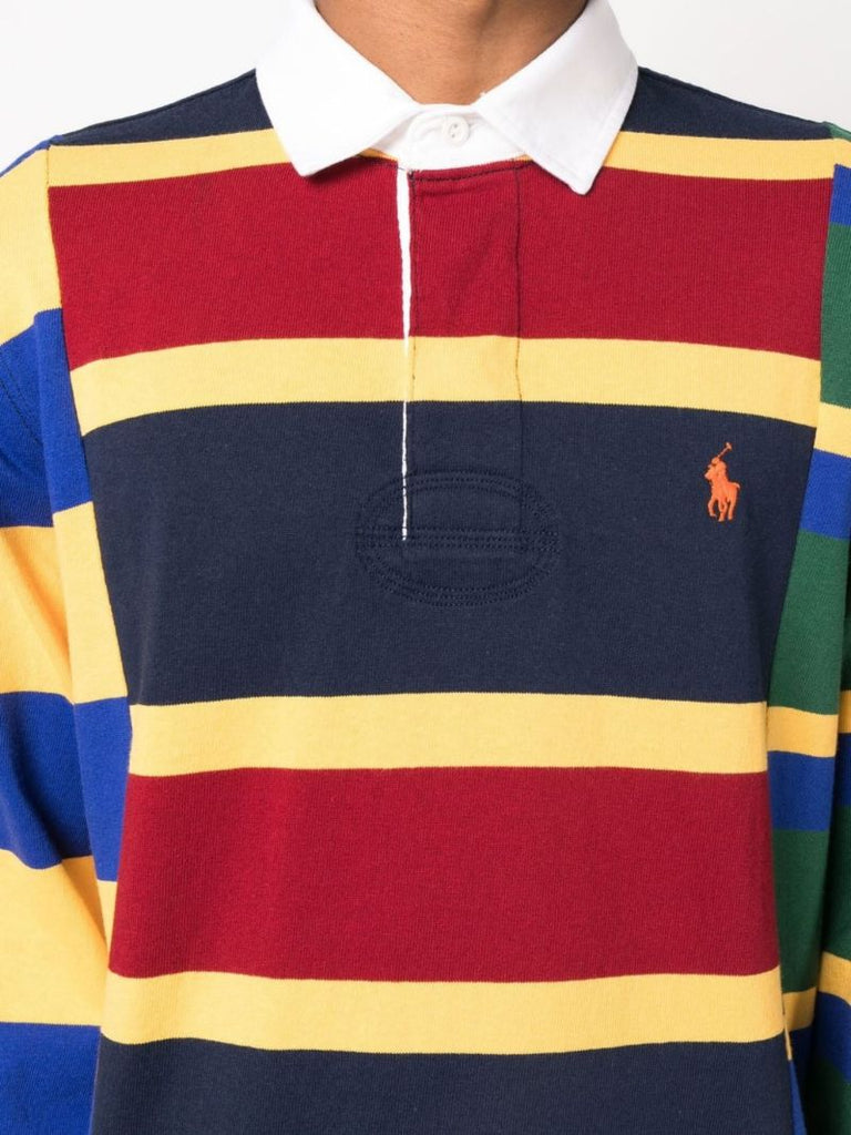 Red Striped Cotton Polo Shirt