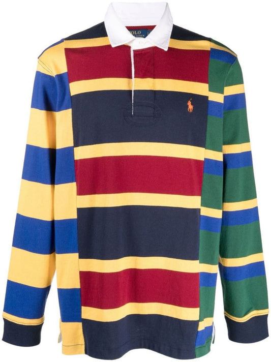 Red Striped Cotton Polo Shirt
