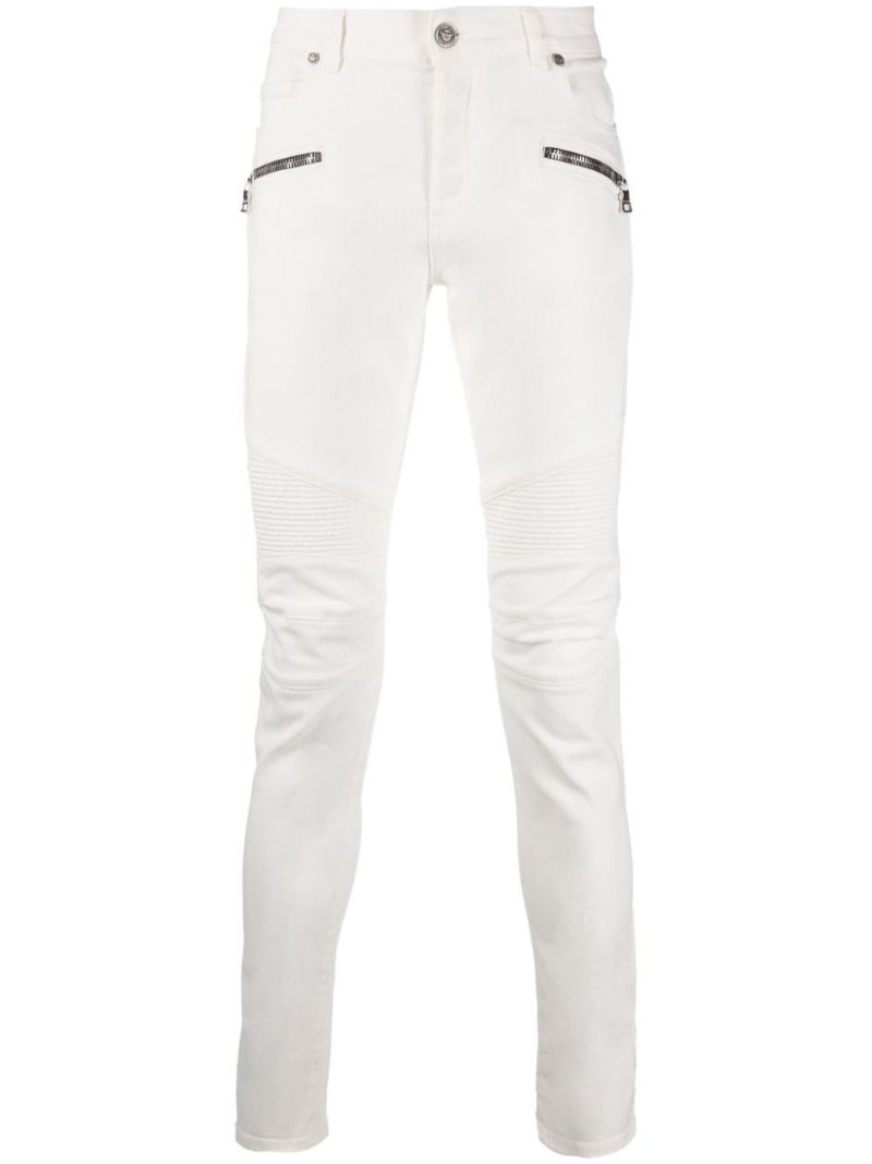 White Panelled Skinny Jeans