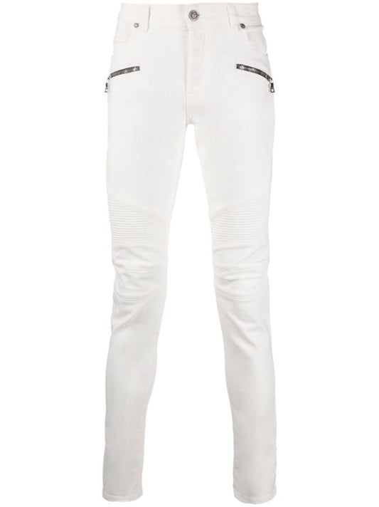 White Panelled Skinny Jeans