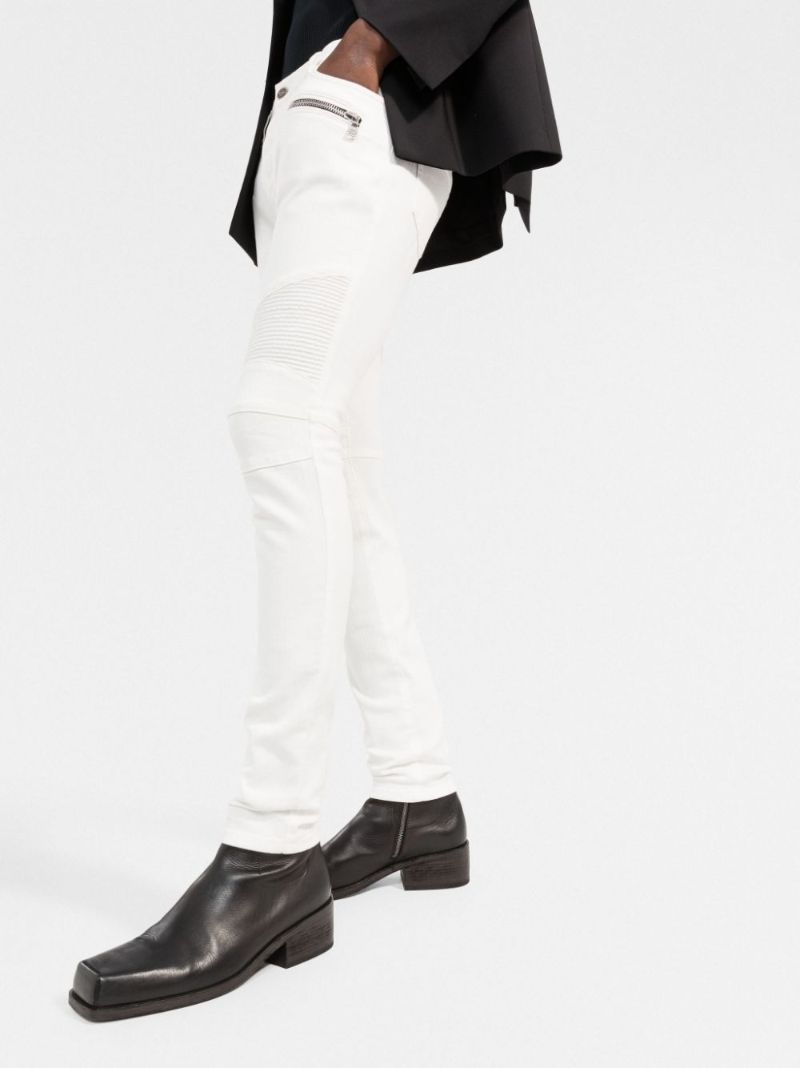 White Panelled Skinny Jeans