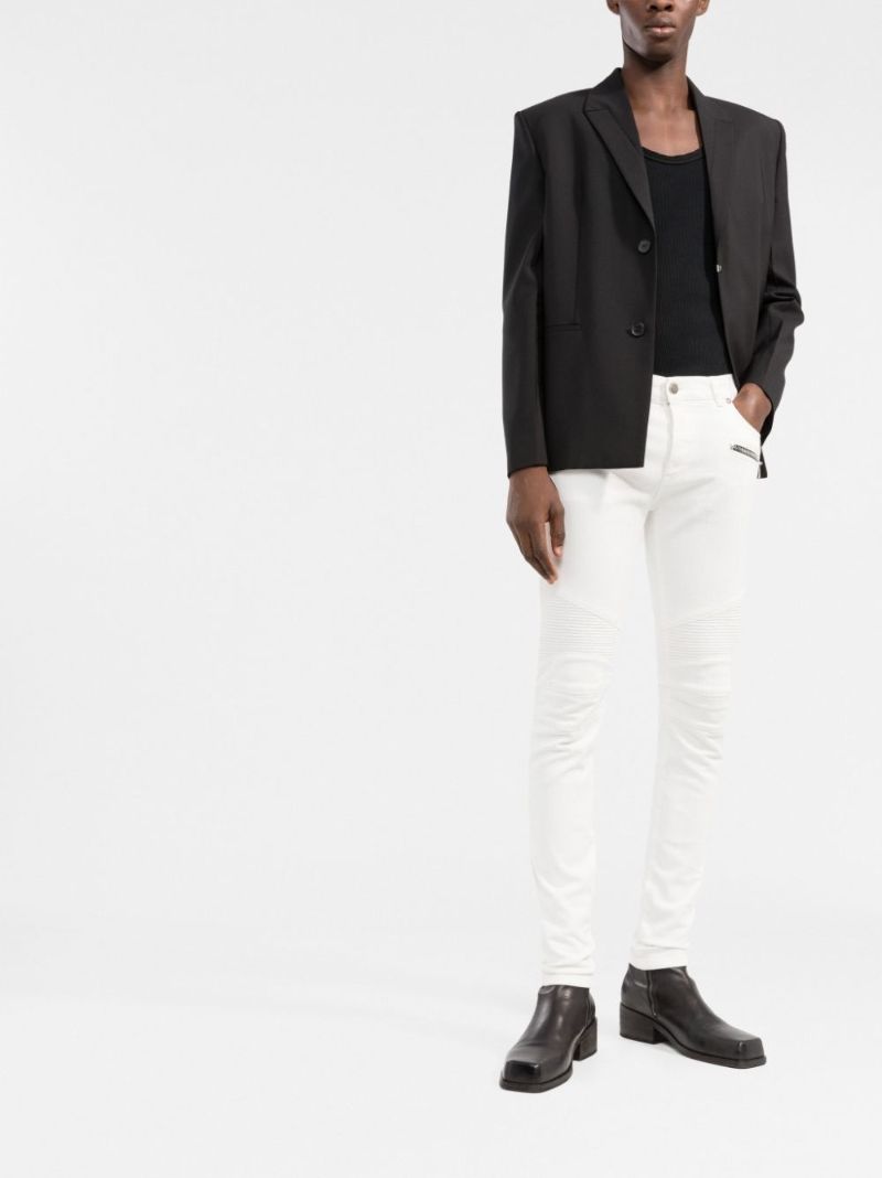 White Panelled Skinny Jeans