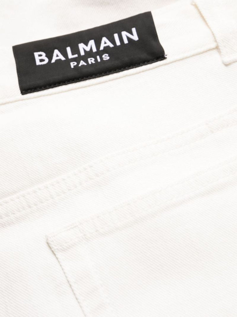 White Panelled Skinny Jeans