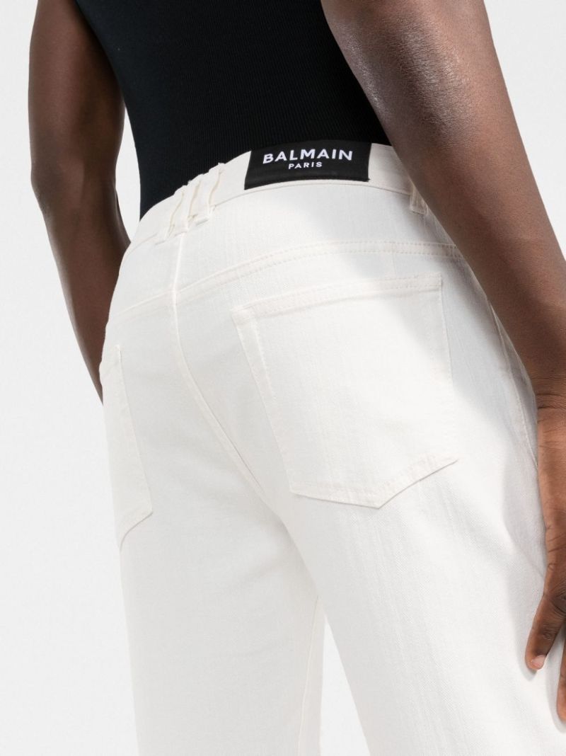 White Panelled Skinny Jeans
