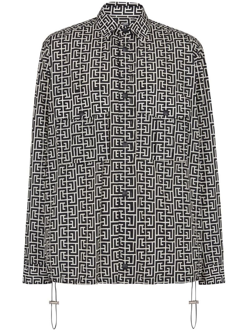 Black and White Monogram Print Shirt