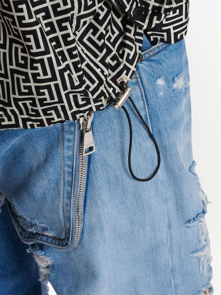 Black and White Monogram Print Shirt
