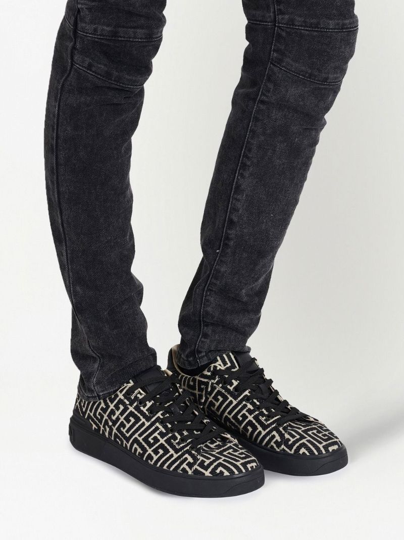 Balmain B Court Snkr Mngrm Jcqrd