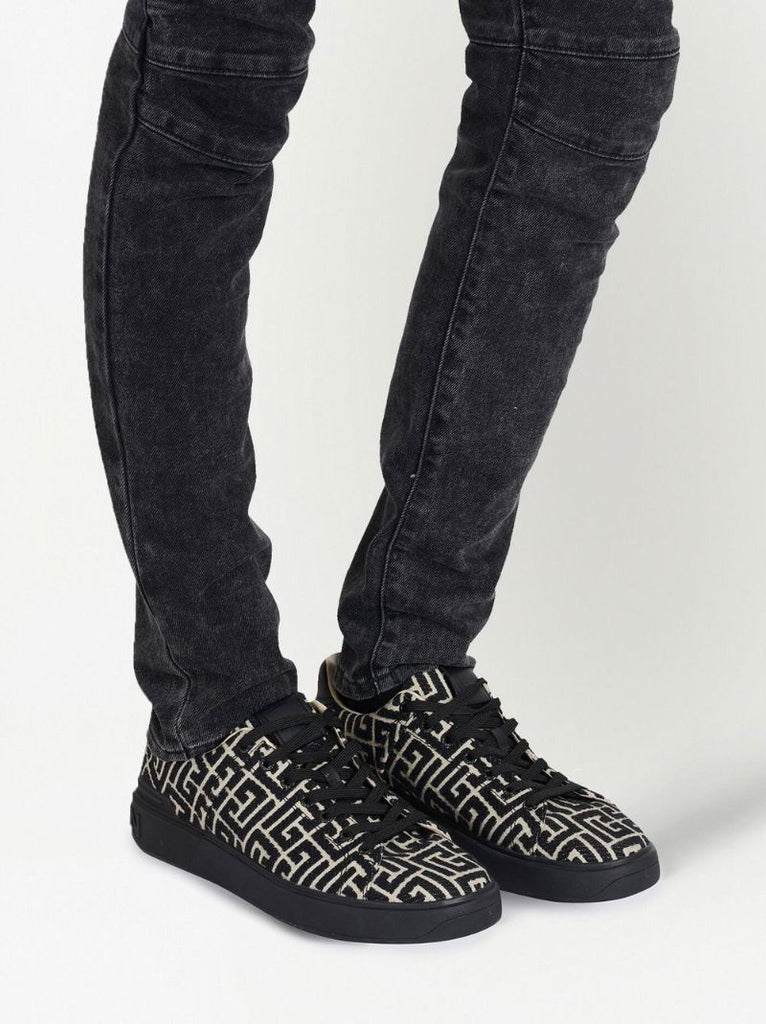 Balmain B Court Snkr Mngrm Jcqrd