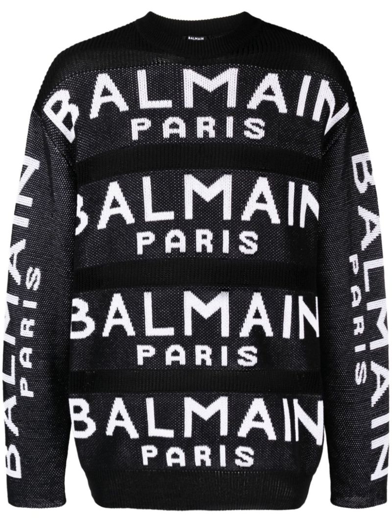 Black Logo-intarsia Sweater