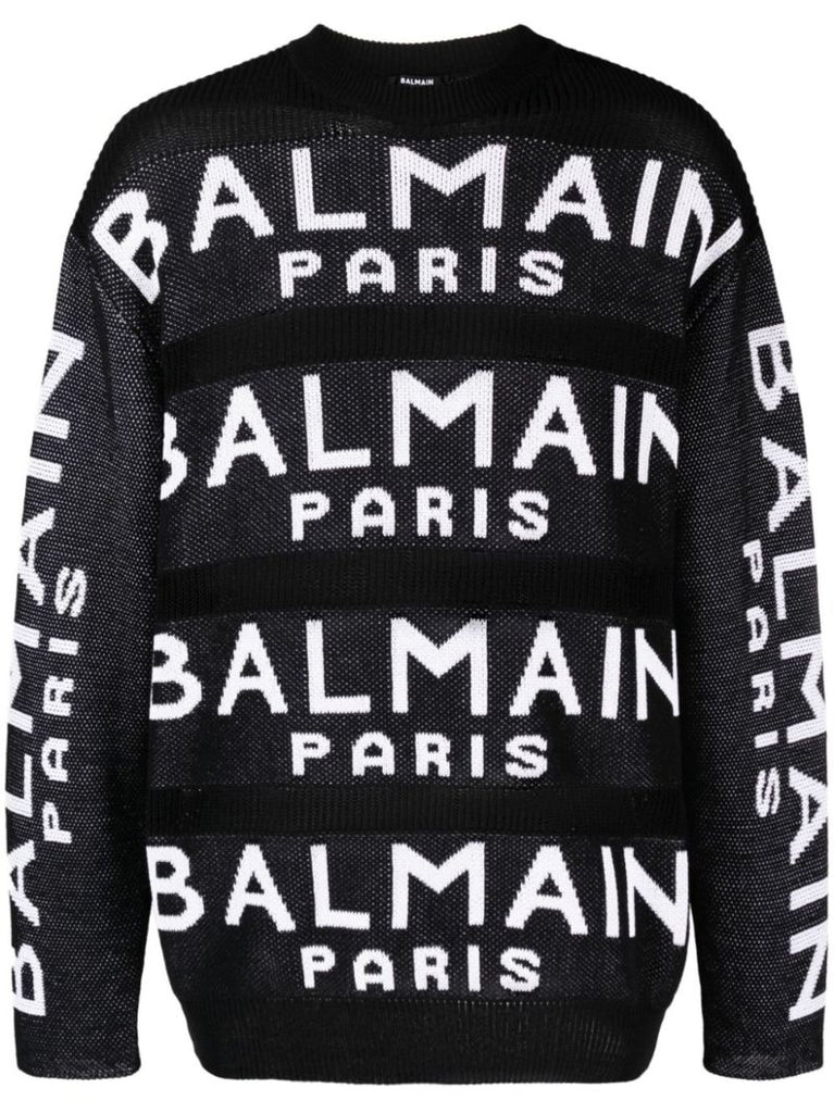 Black Logo-intarsia Sweater