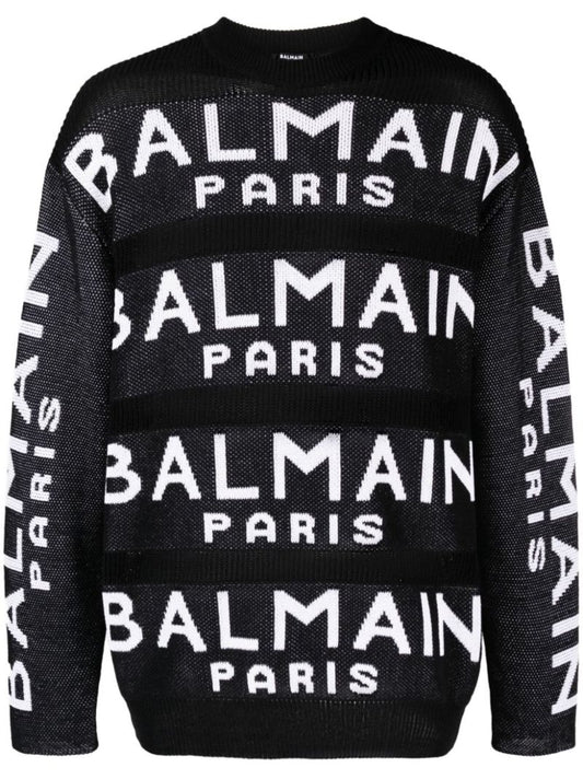 Black Logo-intarsia Sweater