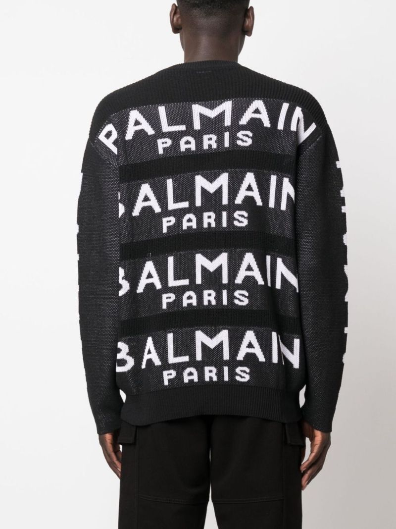 Black Logo-intarsia Sweater