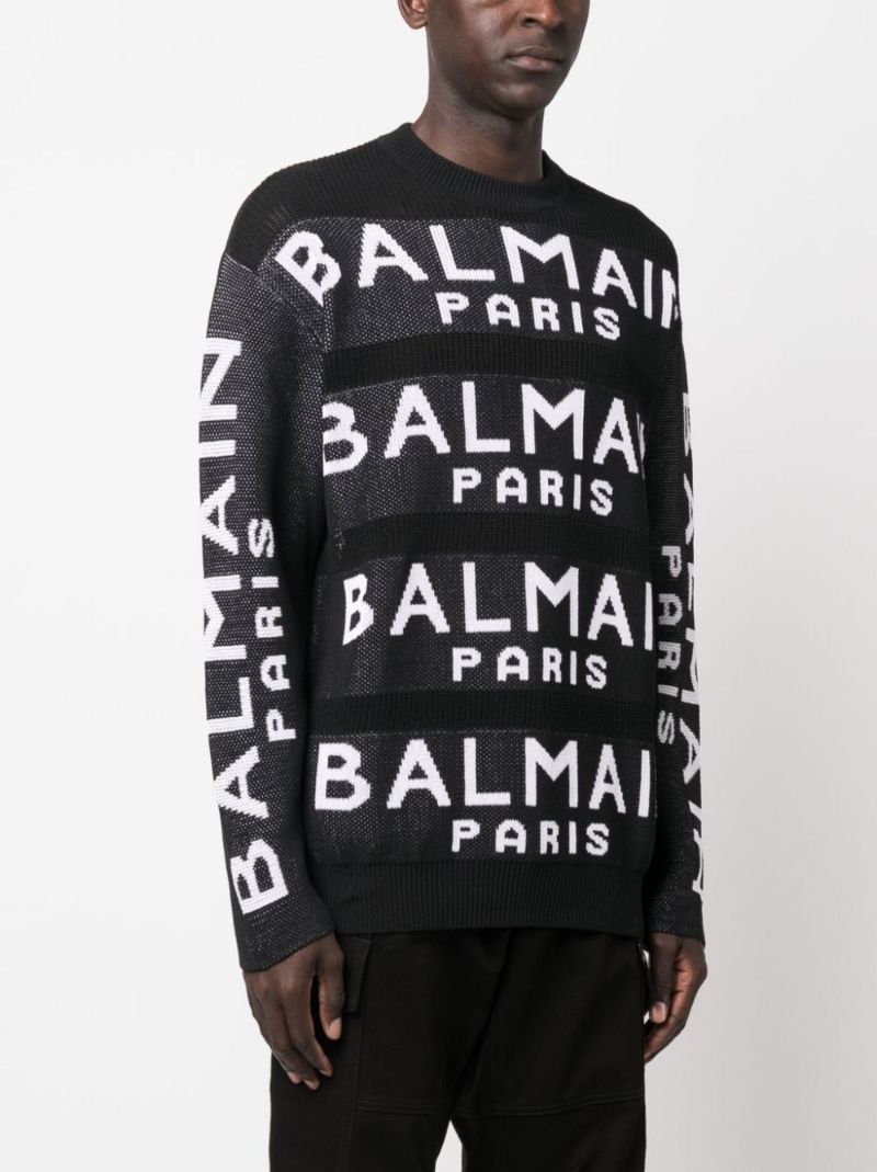 Black Logo-intarsia Sweater