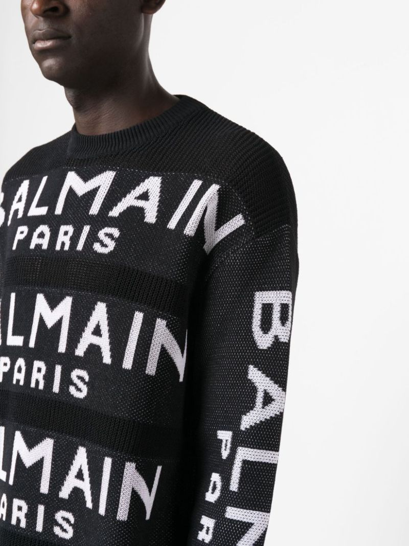 Black Logo-intarsia Sweater