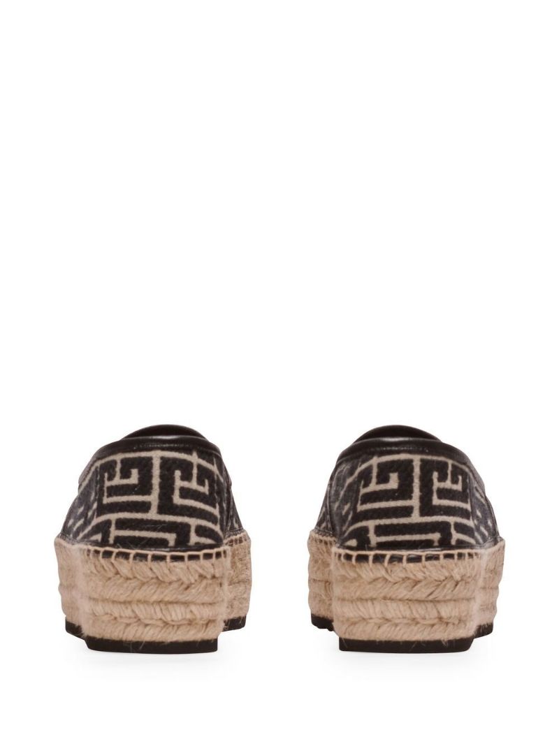 Brown Geometric Logo Pattern Espadrilles