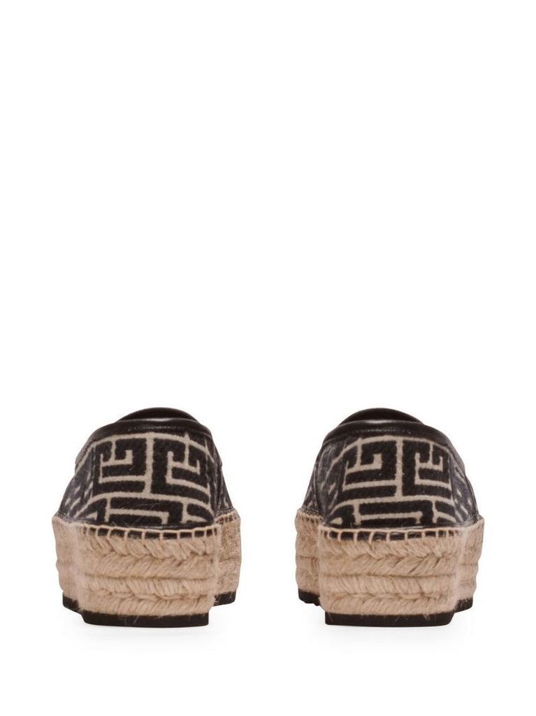 Brown Geometric Logo Pattern Espadrilles