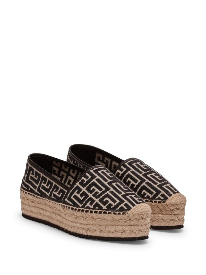Brown Geometric Logo Pattern Espadrilles