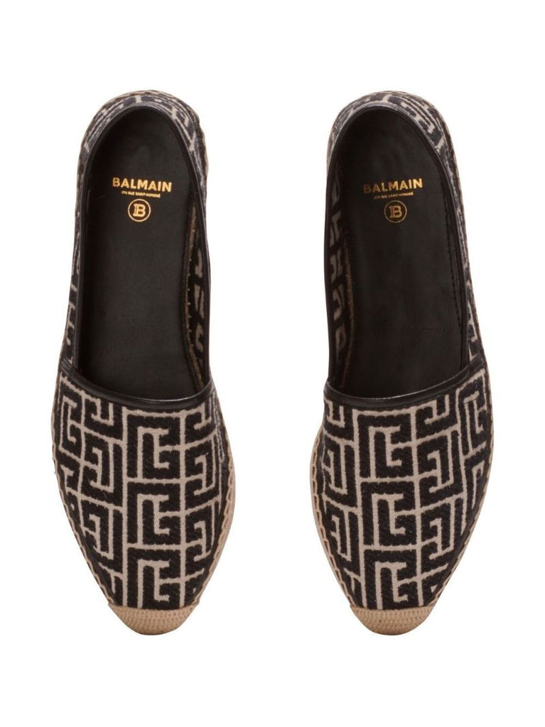 Brown Geometric Logo Pattern Espadrilles