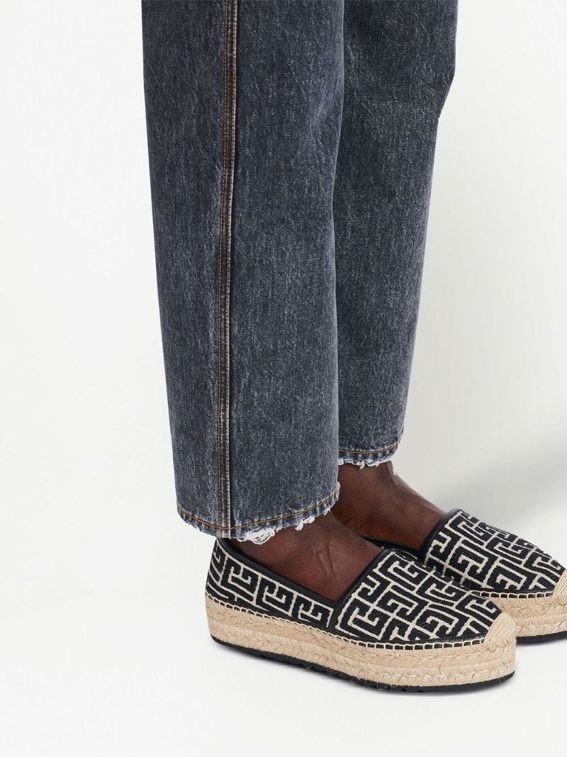 Brown Geometric Logo Pattern Espadrilles