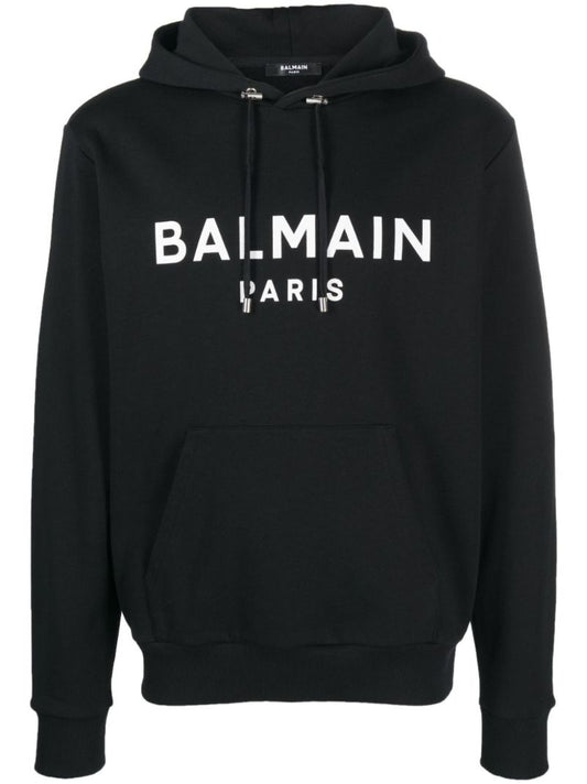 Black Logo Print Hoodie