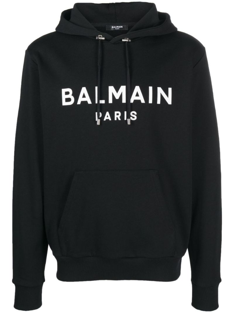 Black Logo Print Hoodie