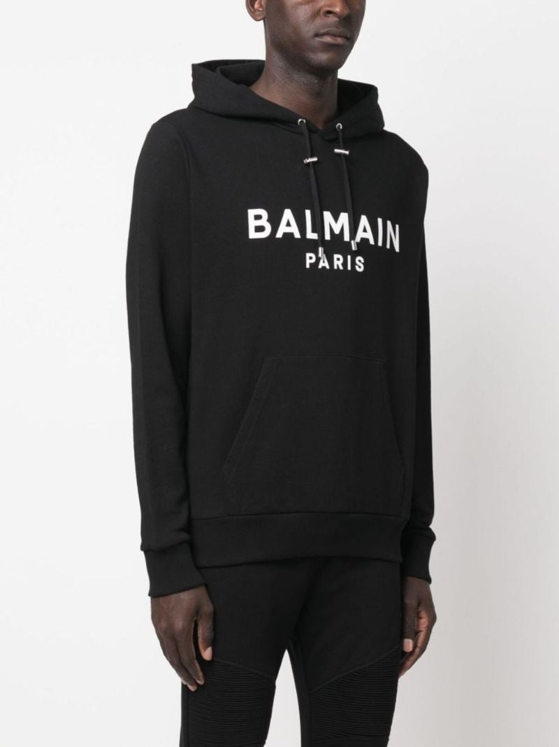 Black Logo Print Hoodie