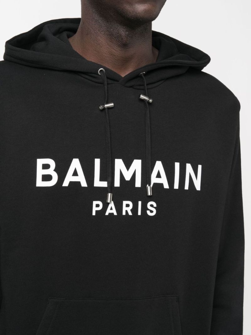 Black Logo Print Hoodie