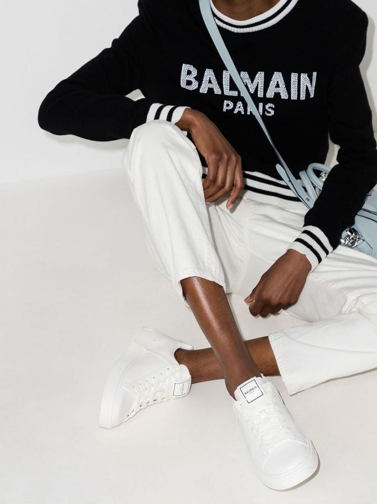 White Leather B-court Sneakers