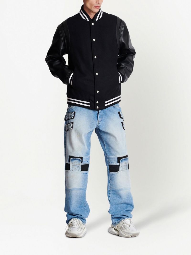 Black Logo Patch Bomber Jacket