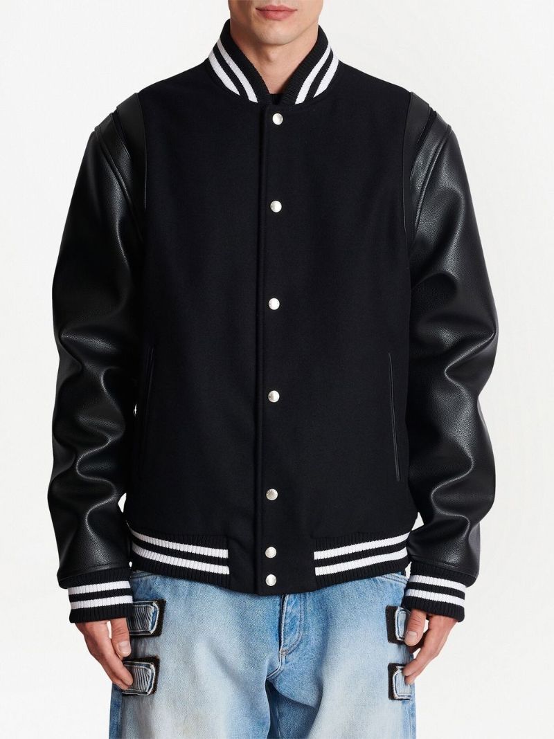 Black Logo Patch Bomber Jacket