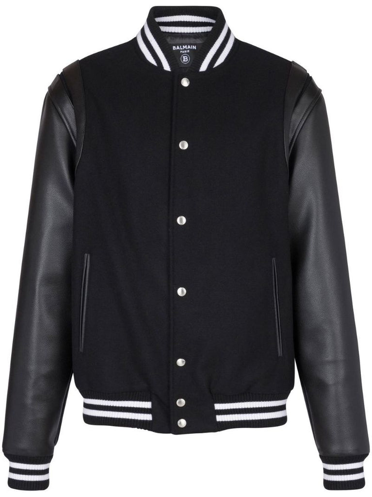 Black Logo Patch Bomber Jacket