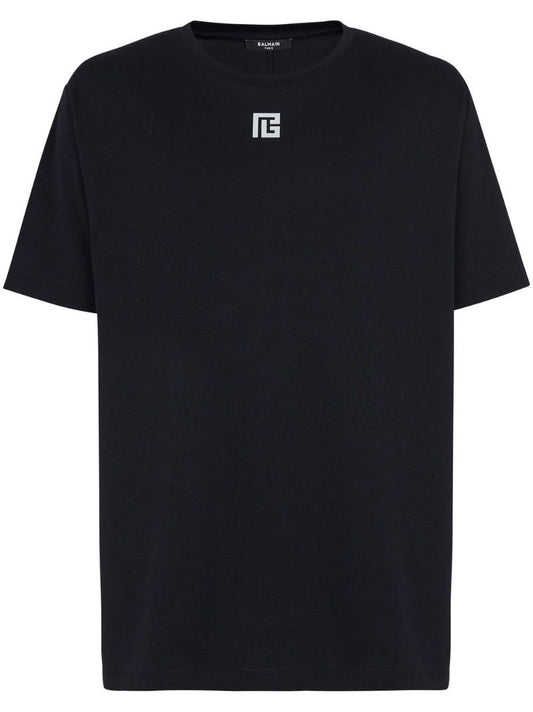 Black Pb Logo Print Organic Cotton T-shirt