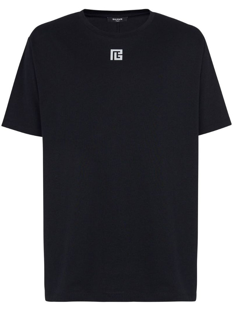 Black Pb Logo Print Organic Cotton T-shirt
