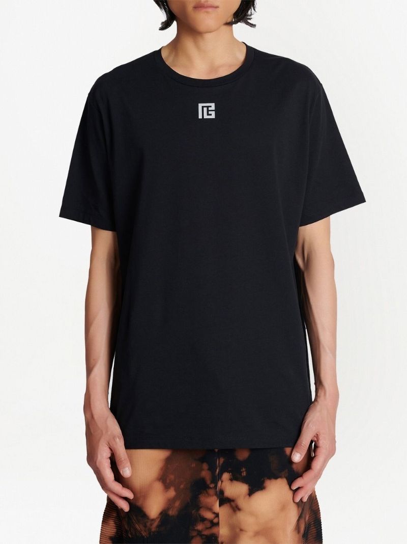 Black Pb Logo Print Organic Cotton T-shirt