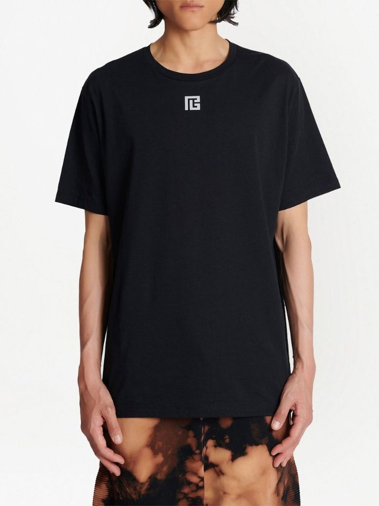 Black Pb Logo Print Organic Cotton T-shirt