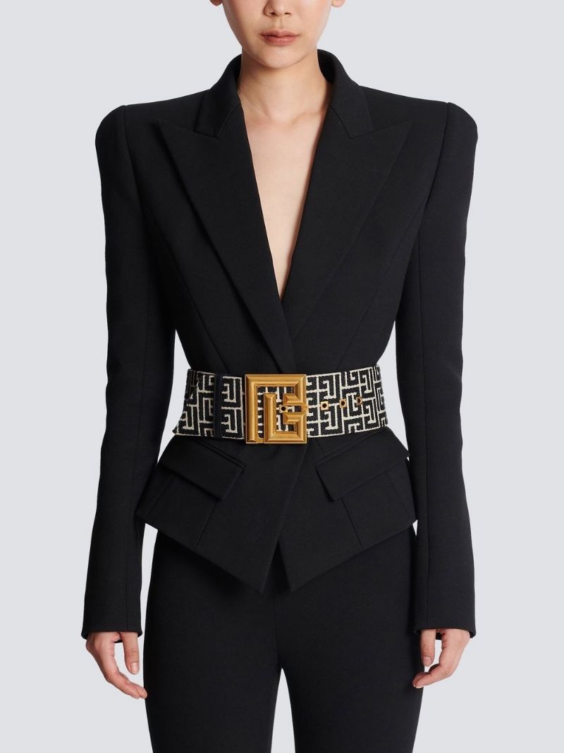 Black Monogram Wide Belt