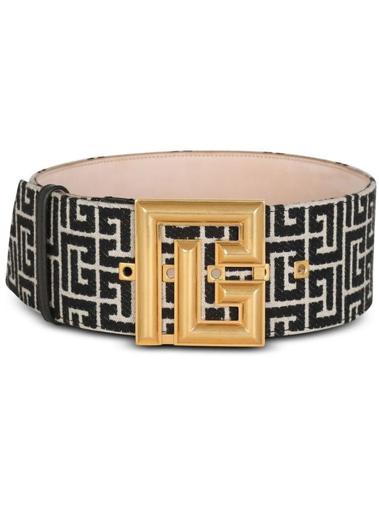 Black Monogram Wide Belt