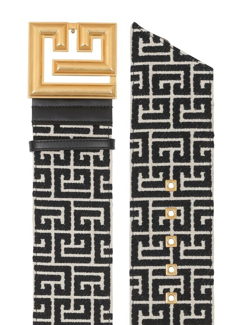 Black Monogram Wide Belt