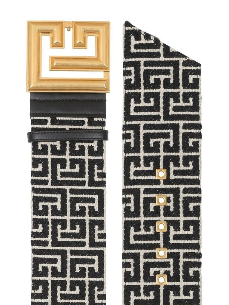 Black Monogram Wide Belt