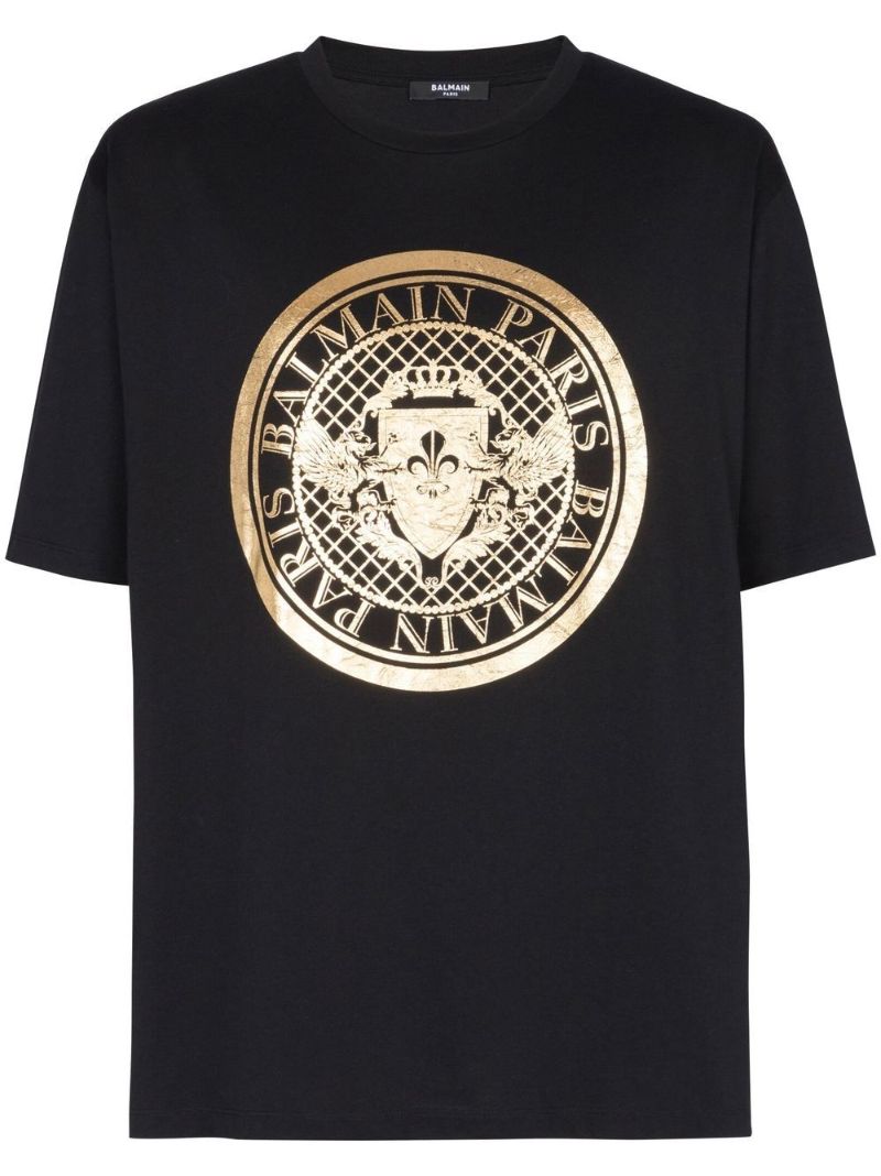 Black Logo Print Cotton T-shirt