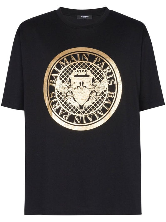Black Logo Print Cotton T-shirt