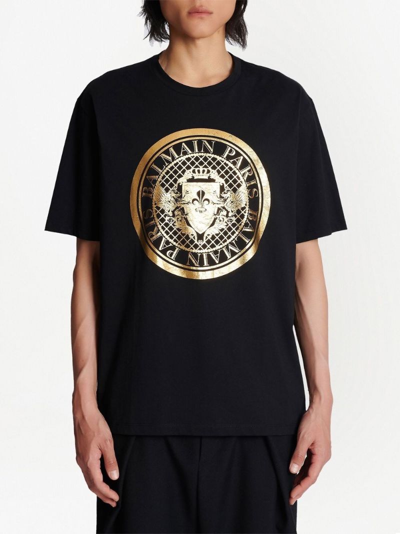 Black Logo Print Cotton T-shirt